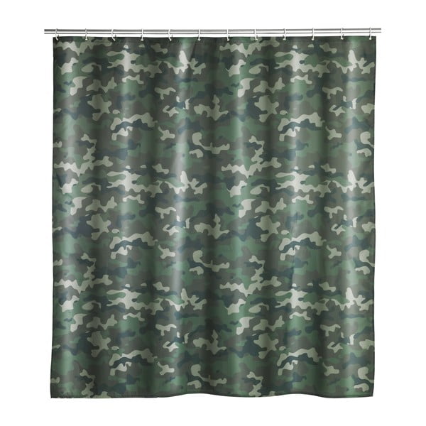 Mazgājams dušas aizkars Wenko Camouflage, 180 x 200 cm