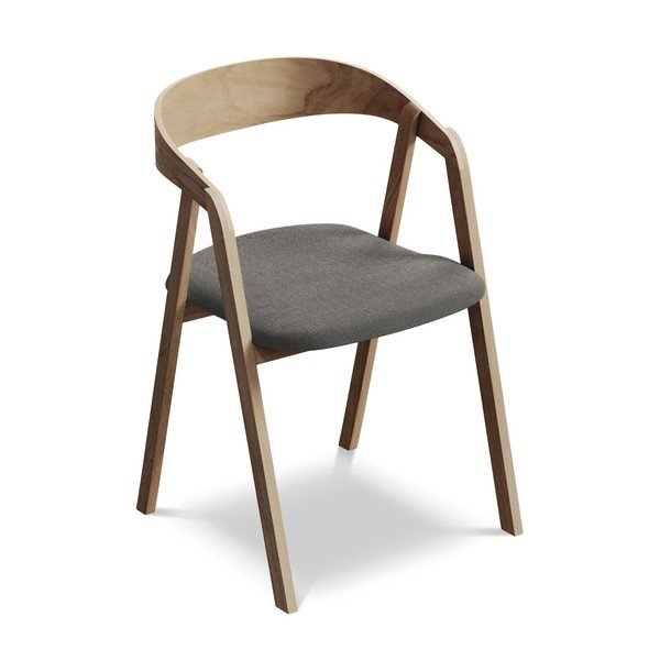 Pelēks masīvkoka ēdamistabas krēsls Erika – Makamii