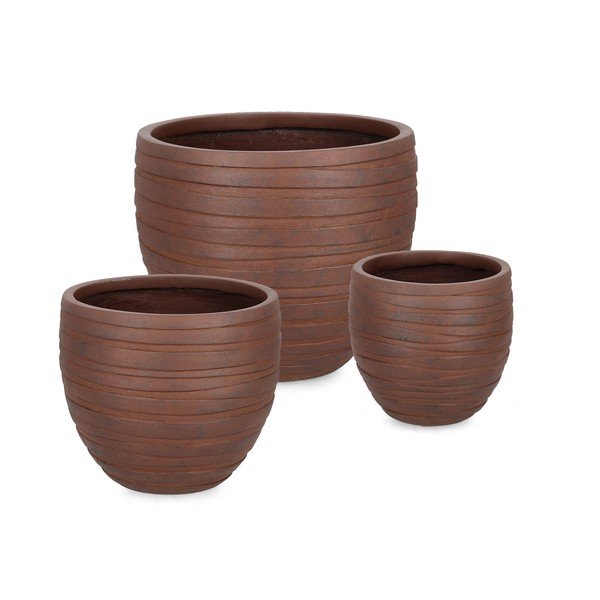 Puķu podi (3 gab.) ø 46 cm Strips – Bizzotto