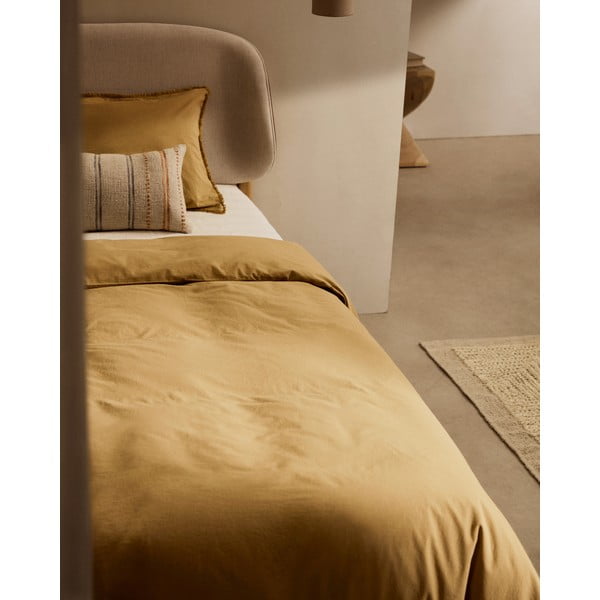 Sinepju dzeltena divguļamā gultas veļa no kokvilnas perkala 260x240 cm Sifinia – Kave Home-image-2