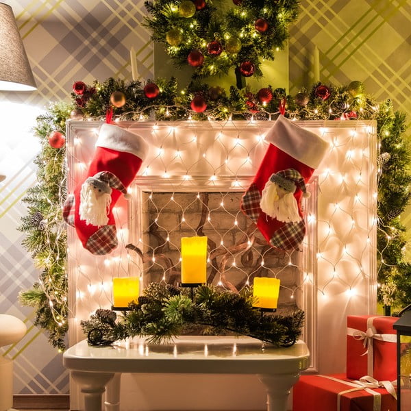 Caurspīdīga LED gaismiņu virtene DecoKing Web, 200 gaismiņas, garums 2 m-image-1