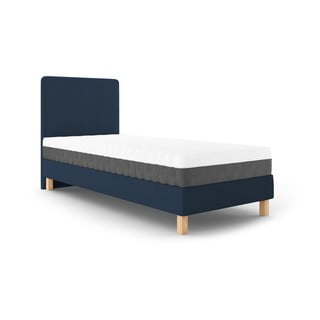 Tumši zila vienguļamā gulta Mazzini Beds Lotus, 90 x 200 cm