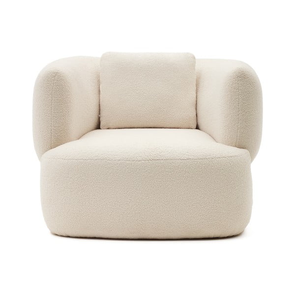 Krēmkrāsas atpūtas krēsls no buklē auduma Martina – Kave Home
