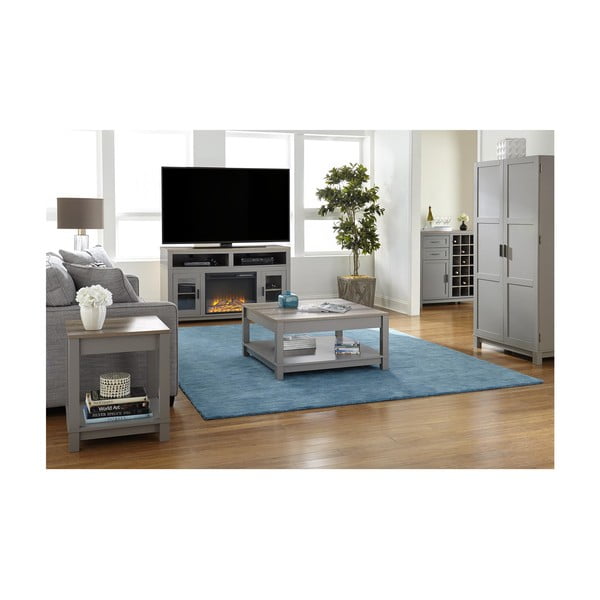 Pelēks/dabīga toņa žurnālgaldiņš ar ozolkoka imitāciju 89x89 cm Carver – Støraa-image-2