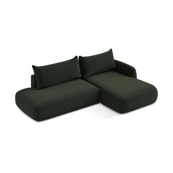 Tumši zaļš salokāms stūra dīvāns (ar labo stūri/ar zvilni) Hale – Makamii-image-2