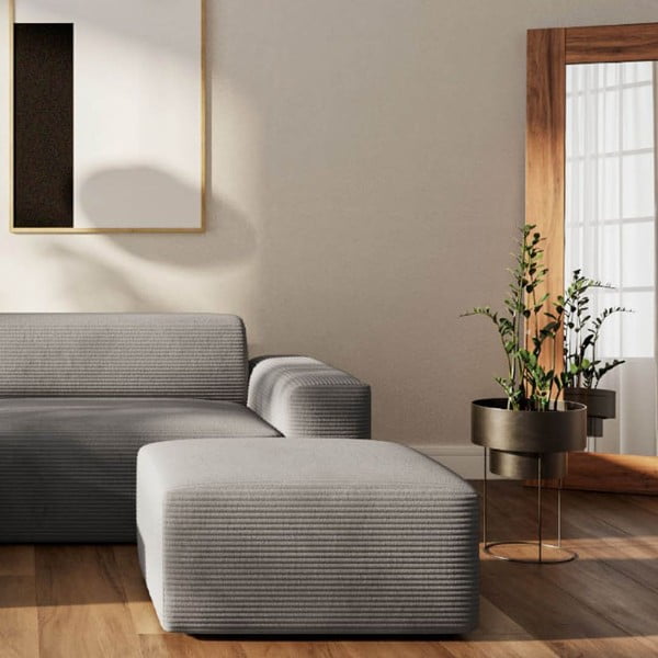 Pelēks velveta stūra dīvāns (ar kreiso stūri/ar zvilni) Villet – Rodier-image-4