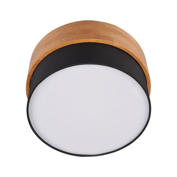 Melna/dabīga toņa griestu lampa ar auduma abažūru Seasons – Trio-image-2