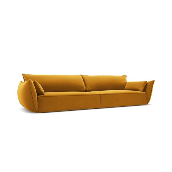Sinepju dzeltens samta dīvāns 248 cm Vanda – Mazzini Sofas-image-2