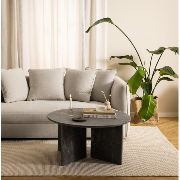 Pelēks marmora apaļš žurnālgaldiņš ø 90 cm Vega – Actona-image-1