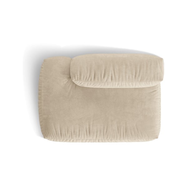 Bēša samta modulārā dīvāna daļa (ar kreiso stūri) Martina – Micadoni -image-3