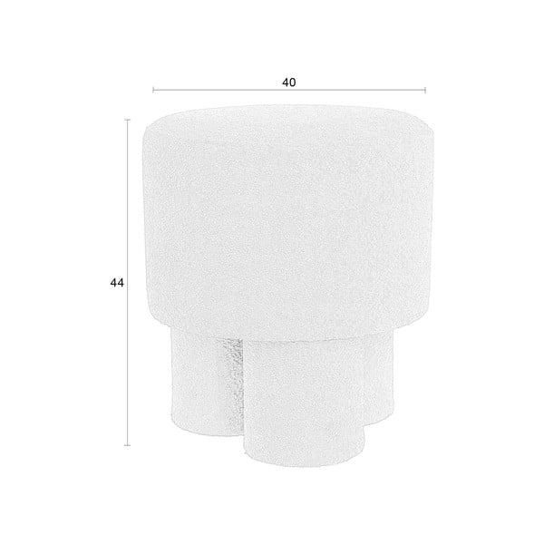 Balts pufs no buklē auduma Marcos – White Label-image-4