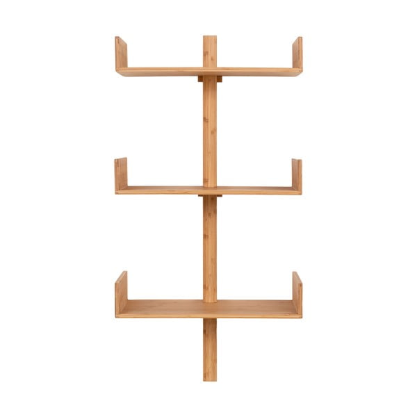 Dabīga toņa daudzlīmeņu bambusa sienas plaukts 50 cm Villa – House Nordic