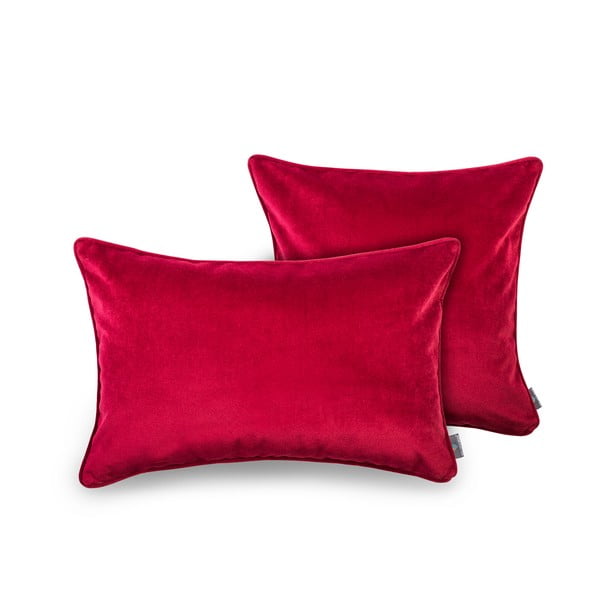 Sarkana spilvendrāna WeLoveBeds Mystic Burgundy, 50 x 50 cm-image-2