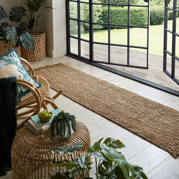 Brūns džutas paklājs Flair Rugs Jute, 60 x 230 cm-image-1