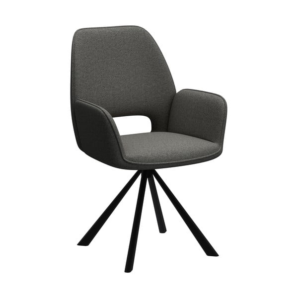 Tumši pelēks ēdamistabas krēsls ar roku balstiem Graham – Actona