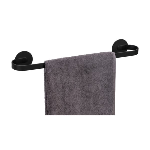 Matēti melns metāla pašlīmējošs dvieļu turētājs Bivio – Wenko-image-2