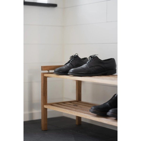 Dabīga toņa ozola masīvkoka apavu plaukts Confetti – Rowico-image-2