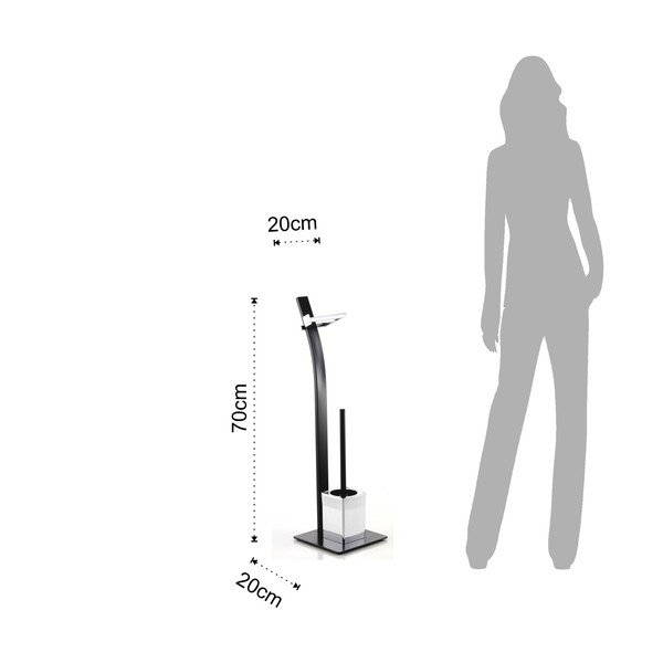 Tērauda tualetes papīra turētājs ar birsti Sayo – Tomasucci-image-3