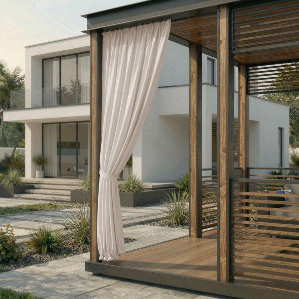 Krēmkrāsas daļēji gaismu necaurlaidīgs/āra aizkars Calisto – Filumi-image-1