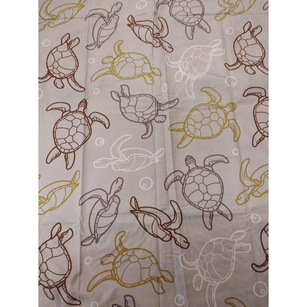 Balta/brūna vienguļamā kokvilnas bērnu gultas veļa 140x200 cm Tortoise – Jerry Fabrics-image-1