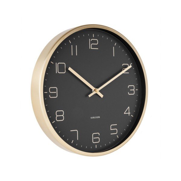 Melns sienas pulkstenis Karlsson Elegance-image-1