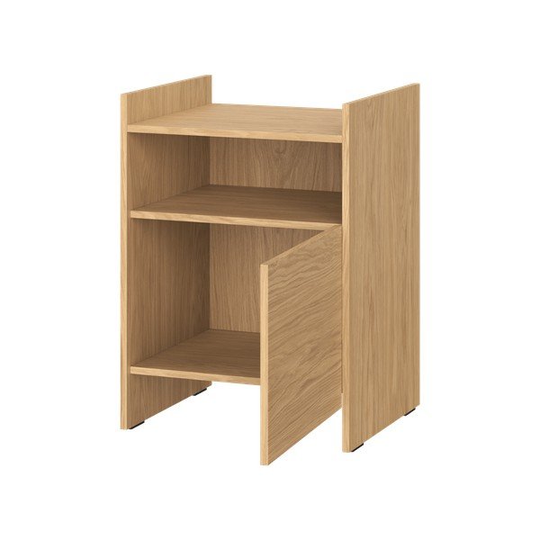 Dabīga toņa naktsskapītis ar ozolkoka imitāciju ar plauktiem Toopt – noo.ma-image-2