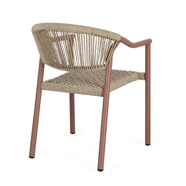 Sarkans/dabīga toņa metāla dārza krēsls Canarias – Bizzotto-image-4