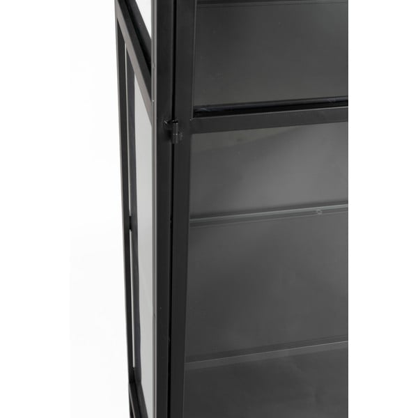 Melna metāla vitrīna 70x170x35 cm Rob – White Label-image-4