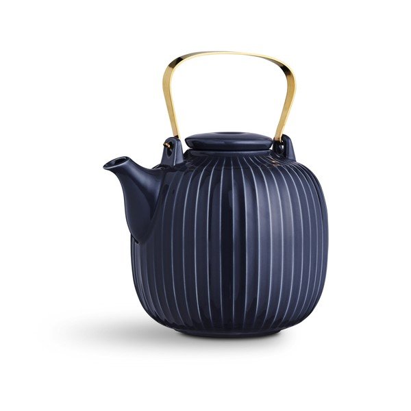 Tumši zila porcelāna tējkanna Kähler Design Hammershoi, 1,2 l
