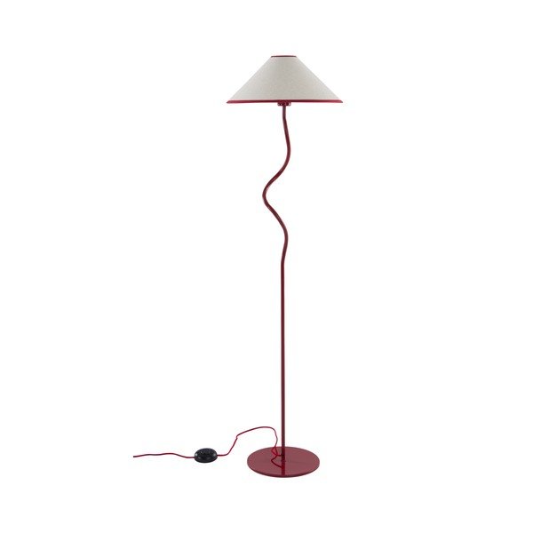 Sarkana/balta tekstila stāvlampa ar regulējamu spilgtumu (augstums 148 cm) Juliet – Jotex