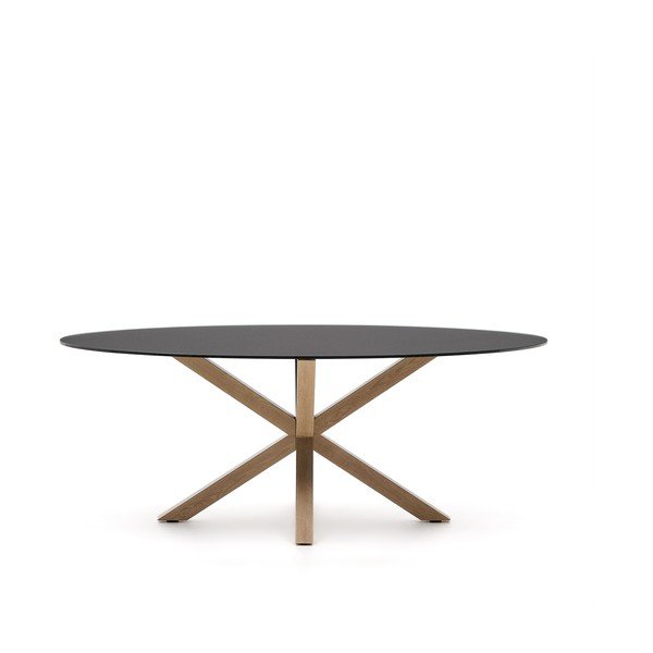 Ēdamgalds ar stikla galda virsmu 100x200 cm Argo – Kave Home-image-2