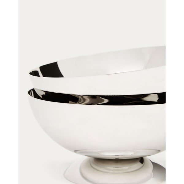 Sudraba krāsas nerūsējošā tērauda servēšanas bļodiņas (2 gab.) Nirela – Kave Home-image-3