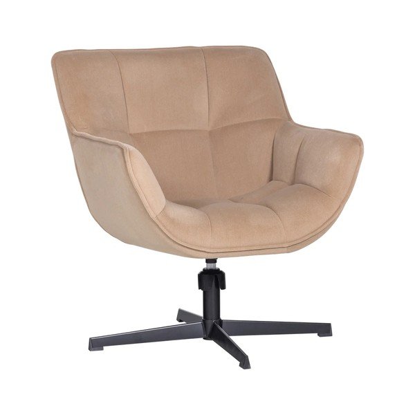 Bēšs grozāms samta atpūtas krēsls Wibo – WOOOD