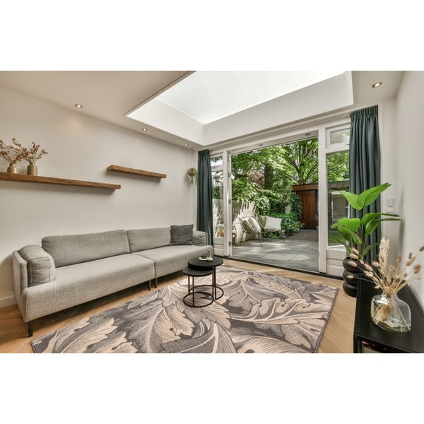 Pelēks/bēšs vilnas paklājs 200x300 cm Thea anthracite – Agnella-image-1