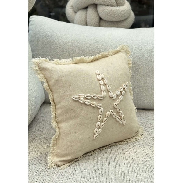 Kokvilnas spilvendrāna 43x43 cm Seashells – Mioli Decor-image-3