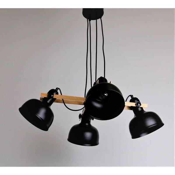 Melna piekaramā lampa ar metāla abažūru Reno – Candellux Lighting-image-2