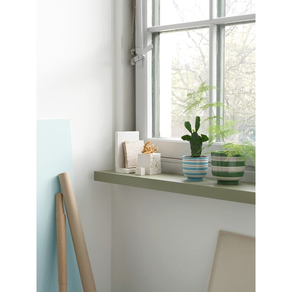 Zili balts keramikas puķu pods Kähler Design, ø 12 cm-image-3