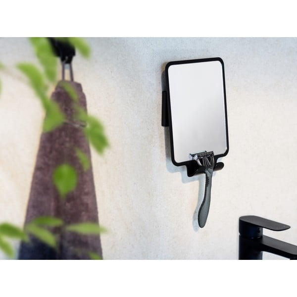 Kosmētikas spogulis ar pakaramo 14x19,5 cm Quadro Black – Wenko-image-1