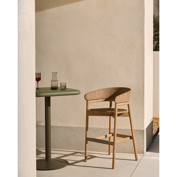 Dabīga toņa masīvkoka dārza bāra krēsls Arinella – Kave Home-image-1