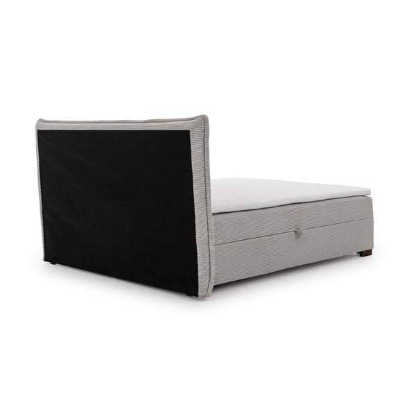 Gaiši pelēka atsperu gulta ar veļas kasti 140x200 cm Lysa – Ropez-image-3