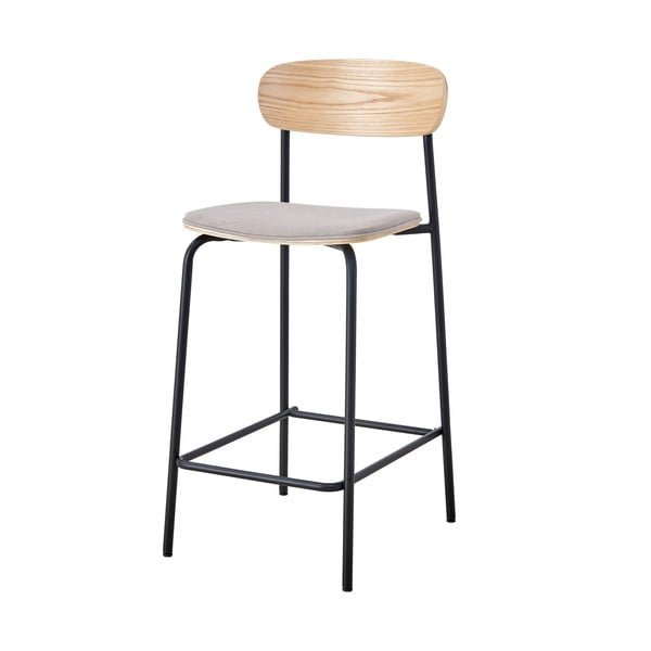 Melni/pelēkbrūni bāra krēsli (2 gab.) (sēdekļa augstums 66 cm) Adriana – Marckeric-image-2