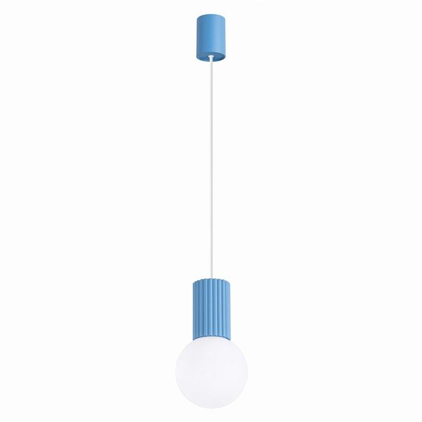 Gaiši zila piekaramā lampa no opāla stikla ø 12 cm Orbital – Sollux