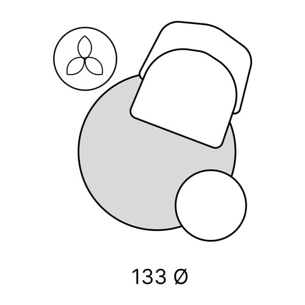 Bēšs apaļš paklājs ø 130 cm Norge – Universal-image-3