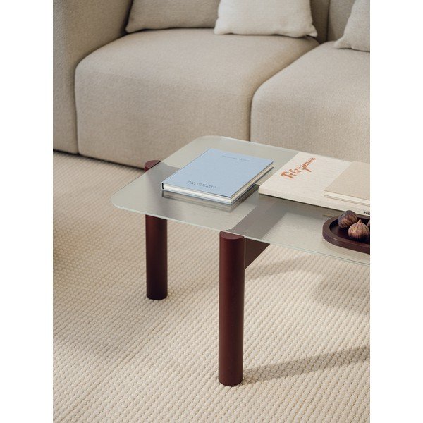Bordo žurnālgaldiņš ar stikla galda virsmu 55x105 cm Kob – noo.ma-image-2