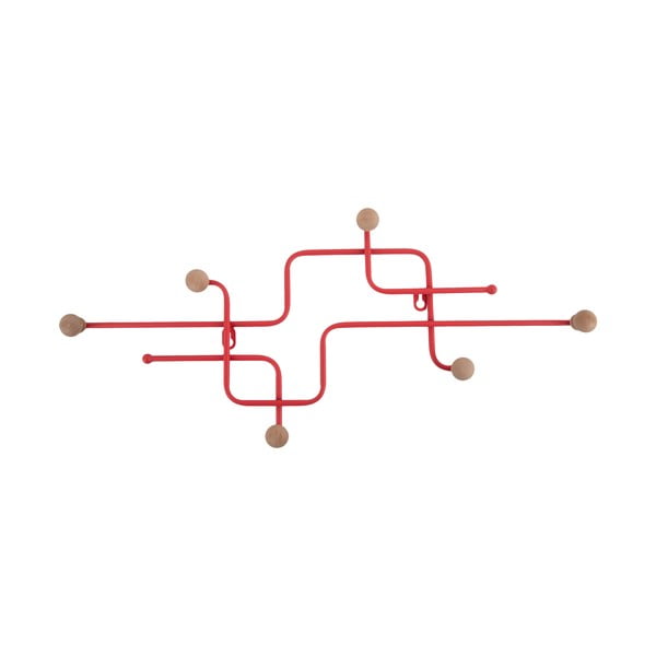 Sarkans metāla sienas pakaramais 60,5 cm Metro – PT LIVING