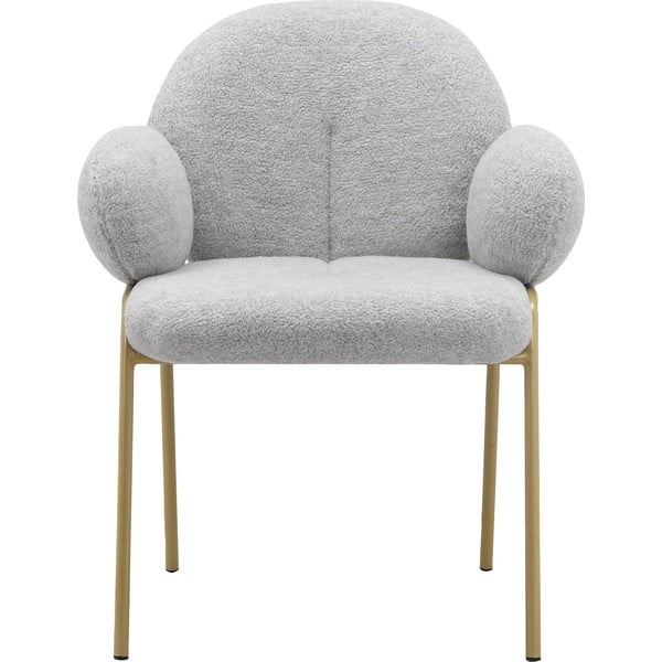 Gaiši pelēki polsterēti ēdamistabas krēsli ar roku balstiem (2 gab.) Iwama – Støraa-image-2