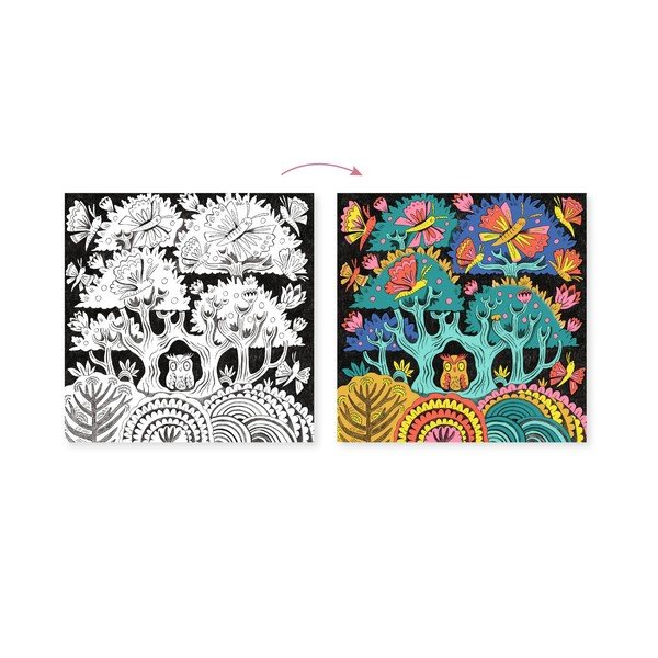 Mākslas komplekts ar 7 kaligrāfijas marķieriem un 3D brillēm Djeco Forest-image-1