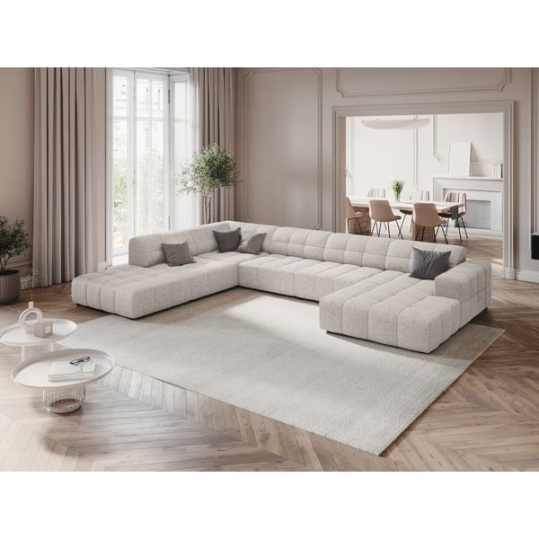Gaiši pelēks stūra dīvāns (ar kreiso stūri/U veida) Chicago – Cosmopolitan Design-image-1