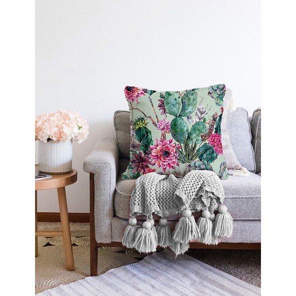 Zaļa spilvendrāna ar kokvilnas maisījumu Minimalist Cushion Covers Cactus, 55 x 55 cm-image-2