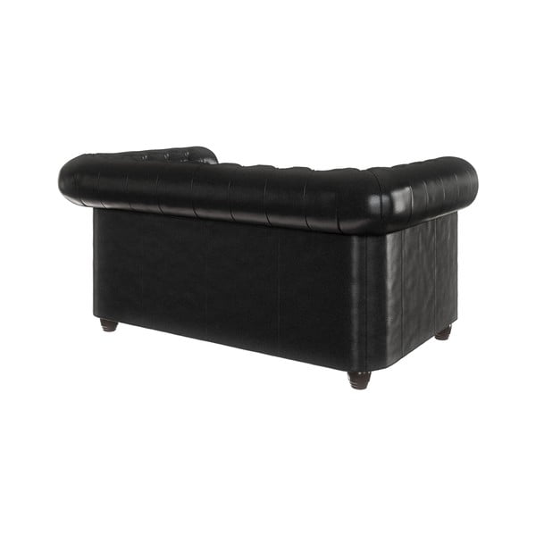 Melns mākslīgās ādas dīvāns 148 cm York – Ropez-image-2